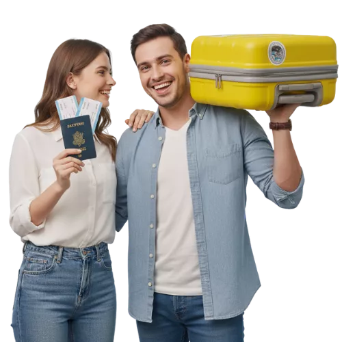 Gambar sepasang kekasih traveling